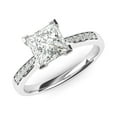 thumbnail image 2 of 14k White Gold Solitaire 1.5ct Simulated Princess Cut Diamond Engagement Ring with Side Stones Promise Bridal Ring (10), 2 of 6