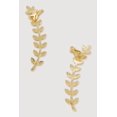 thumbnail image 3 of Women's Rhinestone Leaf Clip On Crawler Earrings, 3 of 3