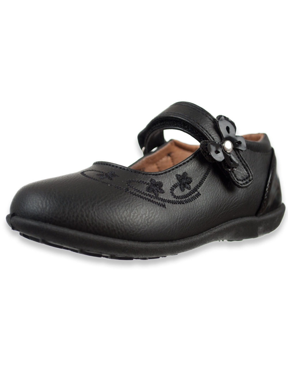 INFANT GIRLS BLACK CASUAL SCHOOL SHOES,STRAP FASTENING SIZES 4-12 RUBY 