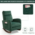 thumbnail image 5 of AVAWING Mid-Century Nursery Rocking Chair Upholstered Velvet High Back Arm Chair, Adult, Green, 5 of 8