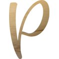 thumbnail image 1 of Small Unfinished Wood Letter P, Paintable 8'' Tall Craft Script Letter, DIY, 1 of 3