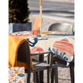 thumbnail image 5 of nqOlkjepod Shell Coastal Outdoor Tablecloth with Umbrella Hole & Zipper, Summer Beach Nautical Coral Ocean Square Table Cover 54x54 Inch, Dining Waterproof Table Cloth Protector for Patio/Party, 5 of 7
