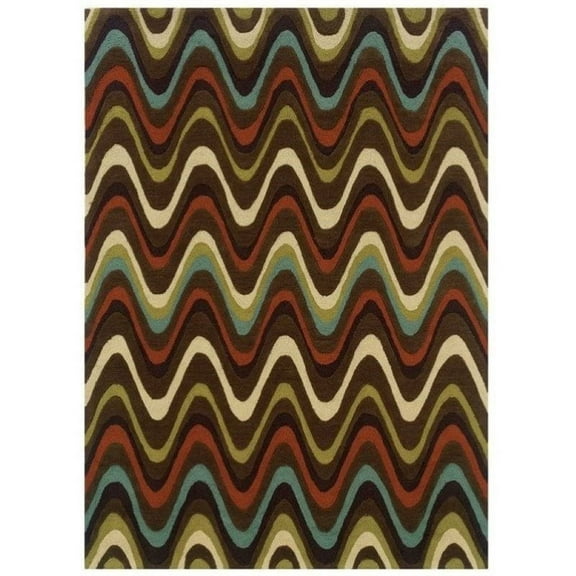 Hawthorne Collection 1'10" x 2'10" Hand Tufted Rug in Brown