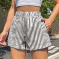 thumbnail image 2 of Stylish Women's Vertical Stripe High Waist Wide Leg Beach Shorts for Summer - Comfortable, Lightweight, Versatile for Beach, 2 of 4