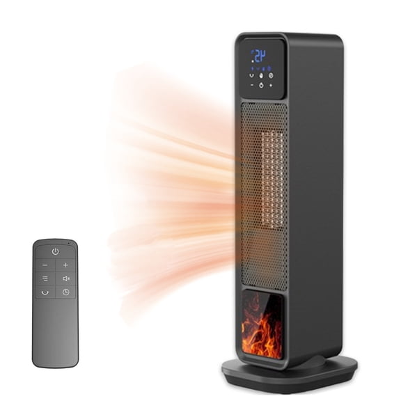 1500W Electric Radiator Heater with Remote Controls, Safe Heating, Space Heaters for Indoor Use,Black