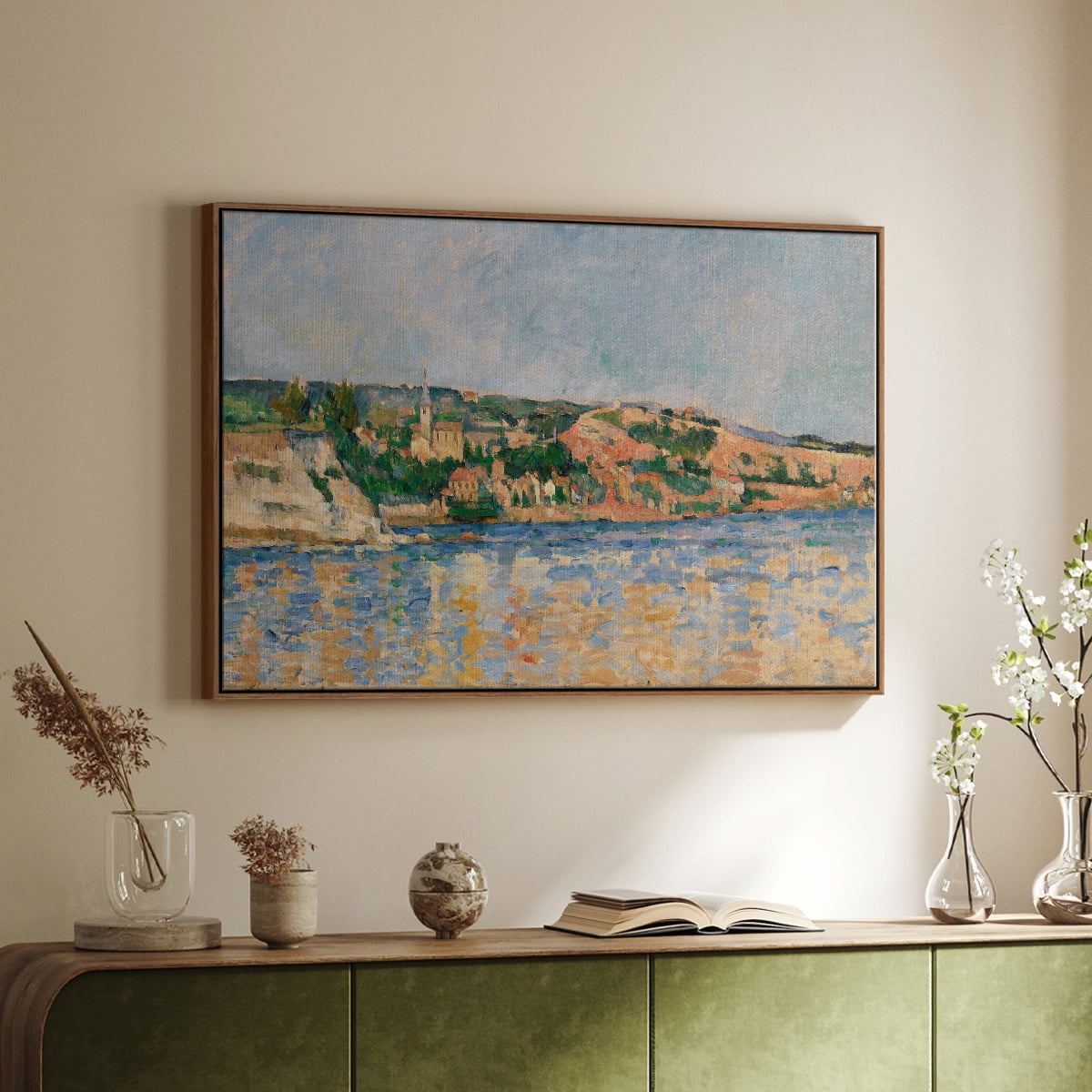 Vintage Landscape-CXLI By Wexford Home Framed in Walnut Wood Gallery Wrapped Canvas 27 in. x 41 in.