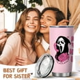 thumbnail image 4 of Ghostface Valentine Halloween Decor Tumbler for Girls - Spooky Vibes 20 OZ Rainbow Ghost Theme Decor Insulated Tumbler Cup with Lid -Vacuum Stainless Steel Coffee Mug Cup, 4 of 7