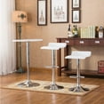 thumbnail image 6 of Roundhill Furniture Baxton White Adjustable Height Wood and Chrome Metal Bar Table and 2 Chrome Air Lift Adjustable Swivel Stools Set, 6 of 7