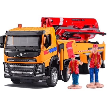 Simulation alloy engineering vehicle model 1:50 cement pump truck sound and light toy car