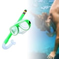 thumbnail image 3 of harayaa PVC Kids Snorkel Set Diving Goggles and Snorkel for Diving Snorkeling Swim Ages 3-7 Kids 13.78inch Green, 3 of 9