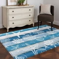 thumbnail image 3 of 2.7'x5' Area Rugs, Blue Coastal Beach Indoor Outdoor Area Rug for Living Room Bedroom, Nautical Starfish Coral Vintage Wooden Washable Bathroom Rugs Kitchen Floor Carpet Mats Home Decor Aesthetic, 3 of 8