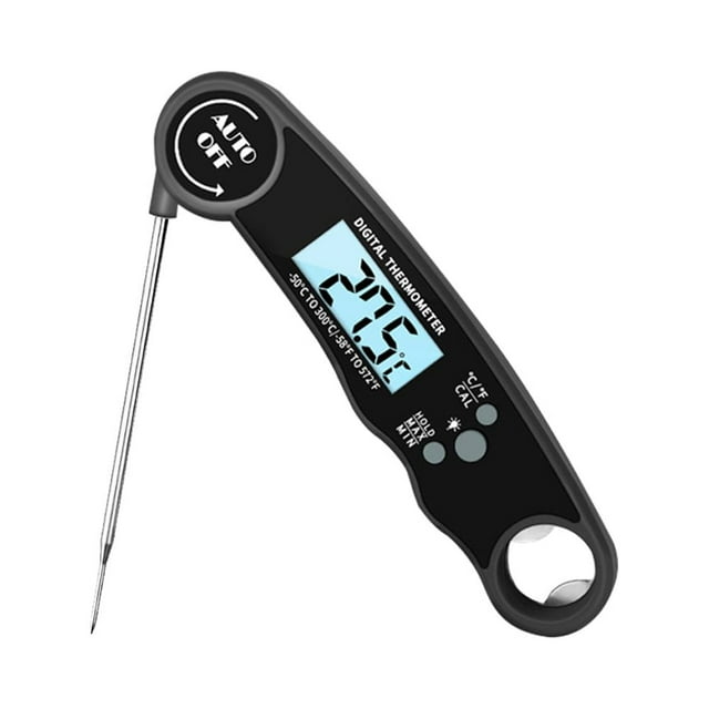 Meat Thermometer Digital Instant Read Thermometer Bottle Opener Food Thermometer LCD Display with Backlight Waterproof Kitchen Food Thermometer Suitable for Kitchen BBQ Milk Water