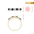 thumbnail image 4 of ANGARA Natural Half Eternity Seven Stone Sapphire and Diamond Wedding Ring in 14K Yellow Gold for Women (Size-3mm) | September Birthstone, Anniversary, Jewelry Gift for Women | Natural Sapphire Ring, 4 of 9