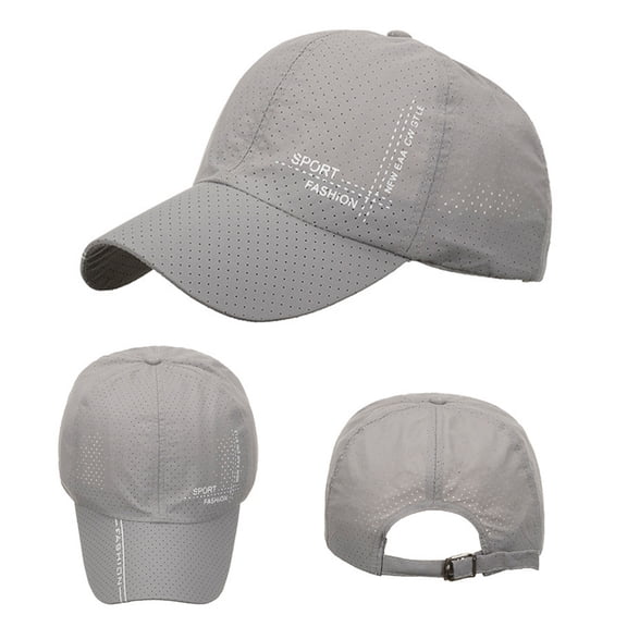LiuXxxx Fashion Women Men Sport Climbing Breathable Beach Baseball Cap Hop Hat Sun Adjustable Outdoor Running Cycling Visor Grey