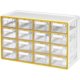 thumbnail image 1 of Gabinete mediano de 16 cajones, organizador transparente apilable para hardware, abalorio, ladrillos de plástico, oficina y almacenamiento de manualidades, 1 of 7