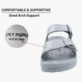 thumbnail image 2 of VICT POPU Womens Sandals Adjustable Double Buckle Strap Waterproof EVA Flat Slides，Light Grey，Sizes 10, 2 of 6