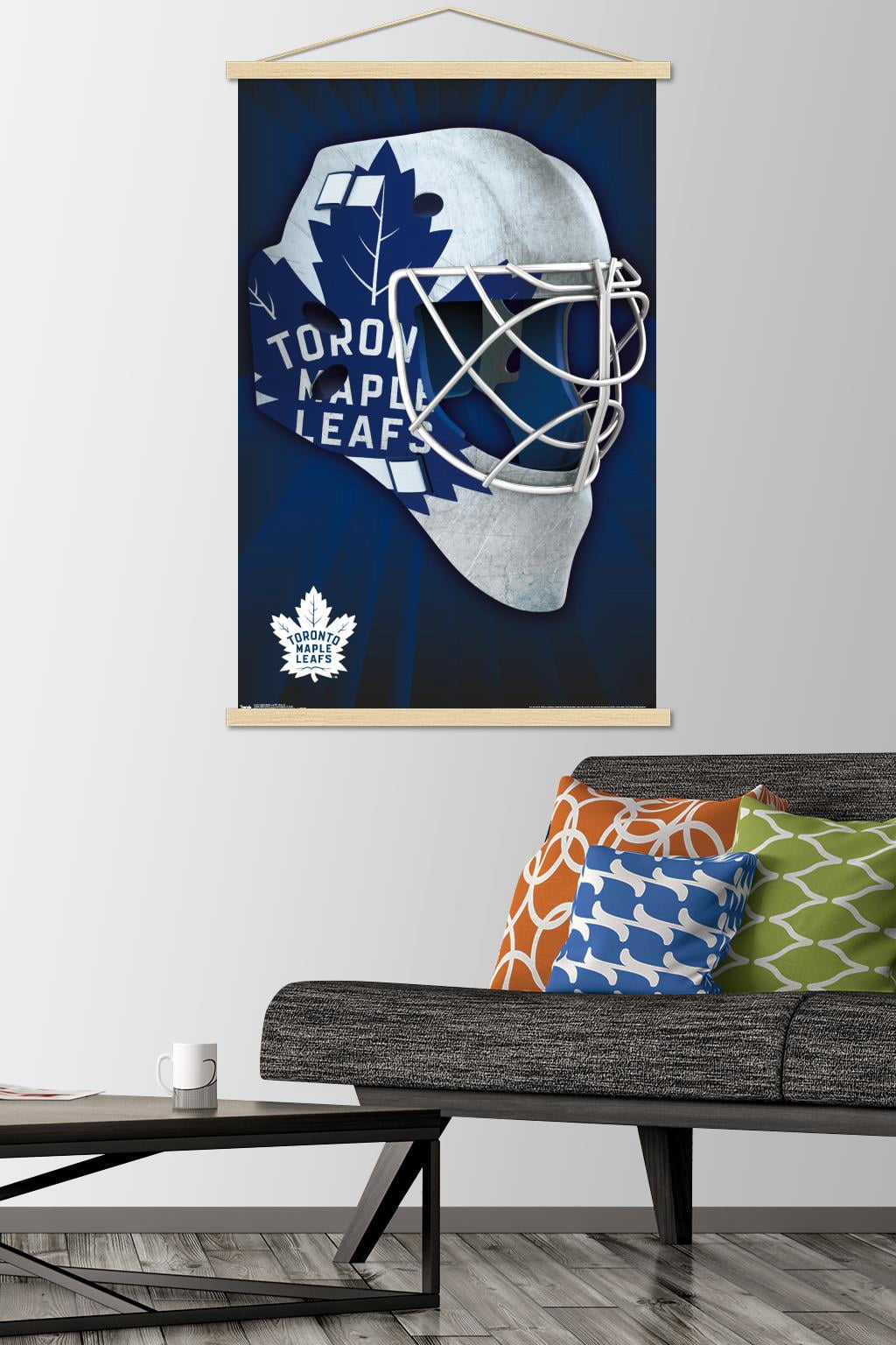 NHL Toronto Maple Leafs - Mask 16 Wall Poster with Wooden Magnetic Frame, 22.375" x 34"