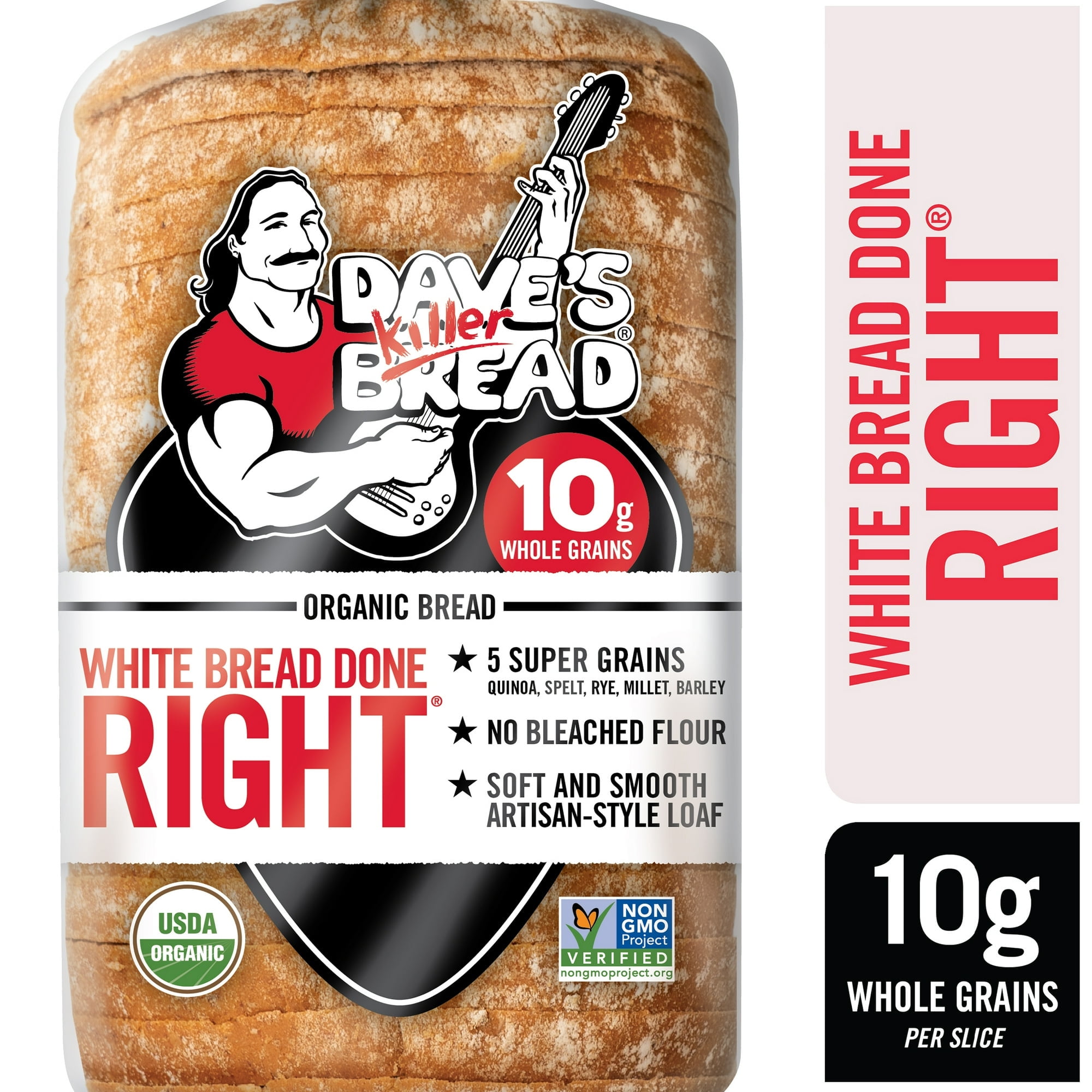 Dave's Killer Bread White Bread Done Right Organic Bread Loaf, 24 oz, Shelf-Stable (24 ounce)
