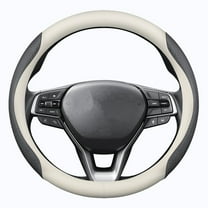 Car Steering Wheel Cover Steering Wheel Cover Protector Universal Car Accessories Suitable For Volkswagen Lamando Magotan GTI Sagitar Tiguan Tharu T-roc Passat-White leather[black]