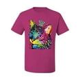 thumbnail image 2 of Wild Bobby Dean Russo Cat Wearing a Crown Thinking Cat Crowned Cat Lover Men Graphic Tee, Fuschia, Medium, 2 of 5