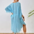 thumbnail image 7 of Cxenplz Women's Swimsuit Coverup Crochet Chiffon Tassel Cover Ups Dress Summer Swimwear Beach Lace Pullover Bathing Suit, 7 of 7