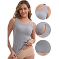 thumbnail image 3 of DARING DIVA Women's Breastfeeding Scoop Neck Undershirts Tank Tops L Light Gray, 3 of 6