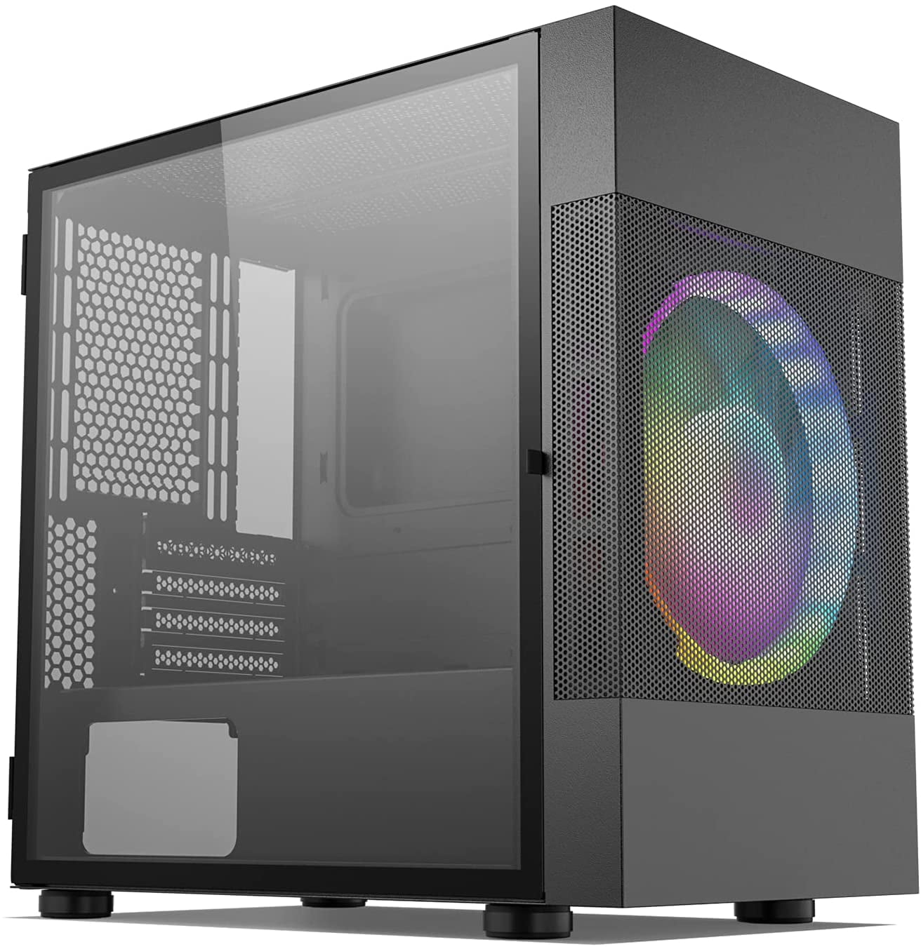 Gå i stykker Limited Arthur Vetroo M01 Micro ATX Mini ITX Gaming PC Case, Front 200mm Fan  Pre-Installed, Tempered Glass Side Panel, Mini Tower - Walmart.com