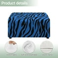 thumbnail image 4 of Xoenoiee Blue Zebra Stripe Print Ottoman Cover Stretch Square Ottoman Slipcovers Square Thick Ottoman Covers Slipcover for Ottomans Soft Foot Stool Cover with Elastic Bottom, S, 4 of 7