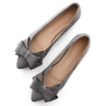 thumbnail image 1 of Zapatos planos TN TANGNEST a la moda para mujer con lazo gris, talla 39 (7.5), 1 of 7