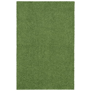 Mainstays Traditional Solid Green Shag Indoor Accent Rug, 2'6" x 3'10"