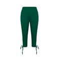 thumbnail image 4 of Pants for Women Pants for Women Stretch 3/4 Length Leggings Casual Athletic Running Workout Yoga Pants Womens Pants Kagetolytai Green L, 4 of 6