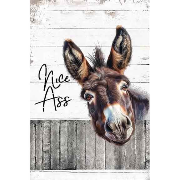 Funny Metal Sign Donkey Nice Vintage Aluminum Tin Signs Retro Sign for Home Living Room Bedroom Farmhouse Chicken Kicthen Bar Cafe Wall Decoration Gift 8 X 12 Inch -001