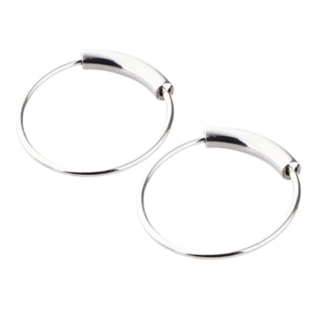 2 Piezas Aros Oreja Piercing Nariz Labio Acero Inoxidable Anillo Quirurgico para Hombre y Mujer 6 mm de plata Sunnimix
