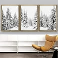 thumbnail image 5 of IDEA4WALL Framed Wall Art Print Set Winter Wonderland Snowy Pine Tree Forest Nature Modern Decorative Boho for Living Room, Bedroom, Office - 24"x36"x3 Natural, 5 of 5