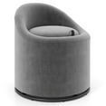 thumbnail image 1 of Costway Fauteuil Tonneau 1 PCS avec Rangement, Chaise de Coiffeuse Rembourrée Pivotante à 360° avec Dossier, Gris, 1 of 10