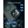 thumbnail image 4 of Magnetic Case for iPhone 11 Case [MIL-Grade Drop Tested & Compatible with MagSafe] Translucent Matte Back, Anti-Fingerprint Anti-Scratch Shockproof Phone 11 Case 6.1 Inch, Green, 4 of 12