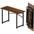 thumbnail image 3 of Folding Computer Desk inch Writing Gaming Computer Camping Desk  No Assembly Required Home Office Table  Mahogany, 3 of 6