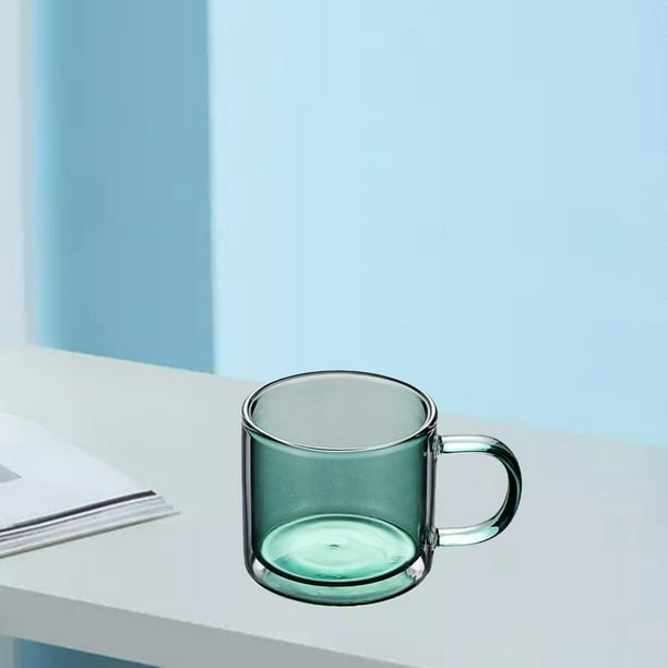 Tasse en verre à double paroi colorée résistante à la chaleur