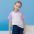 thumbnail image 3 of vdgthytj Boys Girls Short Sleeve Raglan T Shirts Kids Basic Color-Block Tops Crewneck Summer Tees 3-14 Years, 3 of 9