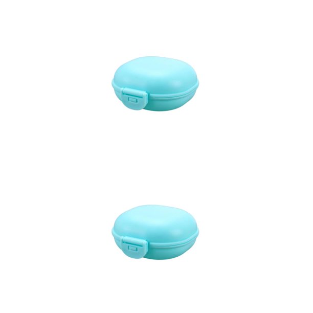 Wosthever Caja de jabón de viaje a prueba de agua, soporte para baño, con tapa, Color caramelo de plástico para ducha, accesorio de Azul 2piezas