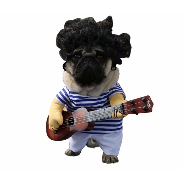 Suministros para mascotas Ropa para perros Traje de pirata vertical Ropa para perros Policía Doctor Vestido de pie Transformación de guitarra Traje divertido (Policía, L)