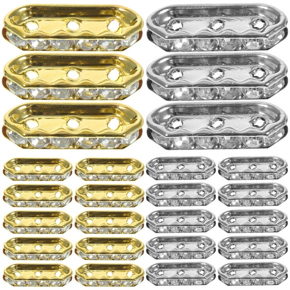 100 Pcs Entretoises de Bracelet Breloque Métal Or Argent Losange