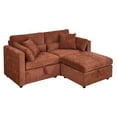 thumbnail image 3 of Gewnee L Shape Loveseat with Ottoman, Free Combination Modular Convertible Sectional Storage Sofa for Living Room, 3 of 9