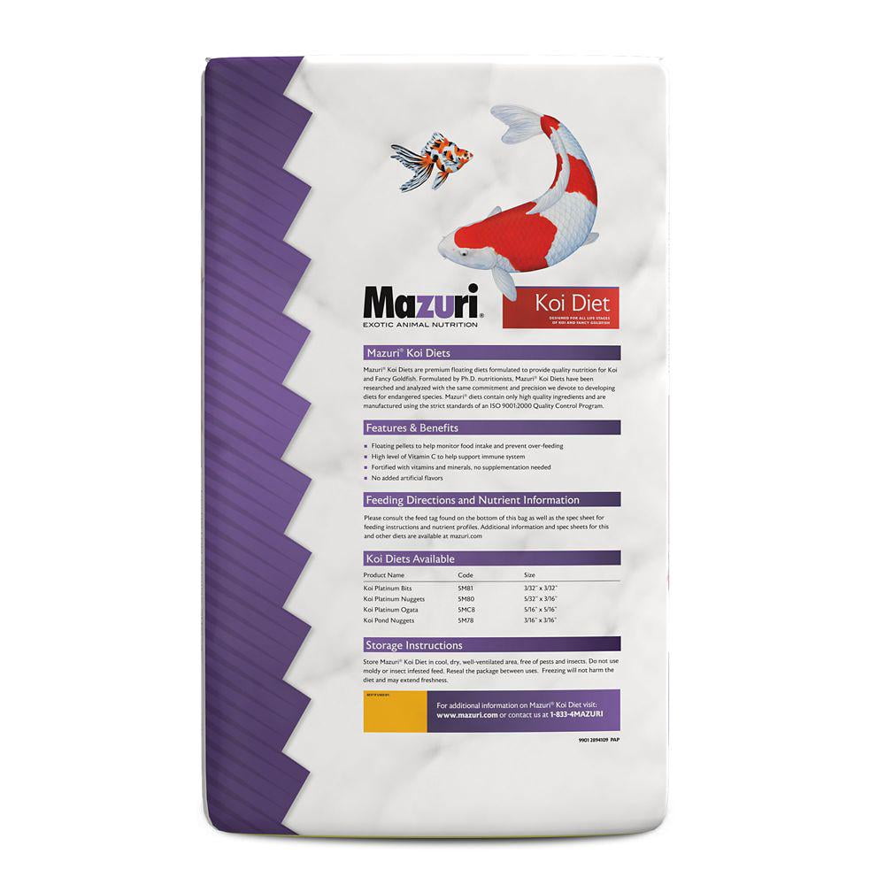 Mazuri Koi Platinum Nuggets Fish Food, 20 lb. Bag