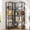 71"Bookshelf Gray, variant on Walsunny Corner Bookshelves Bookcases 71" 5 Tier L Shaped Wood Bookshelf with Metal Frame Display Rack Rustic Brown