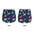 thumbnail image 3 of Balery Cartoon Dinosaur Pantalones cortos deportivos para mujer con forro y dos bolsillos, elásticos, para entrenamiento, gimnasio, yoga-Small, 3 of 7