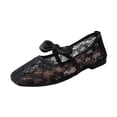 thumbnail image 2 of Gpaecead Women's Lace Mary Jane Flats Breathable Slip On Bow Strap Comfort Casual Summer Shoes For Party, G-Black, 2 of 8