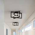 thumbnail image 2 of Gymax 3-Lights Flush Mount Geometric Metal Ceiling Lamp w/ Iron Square Lamp Shade, 2 of 8