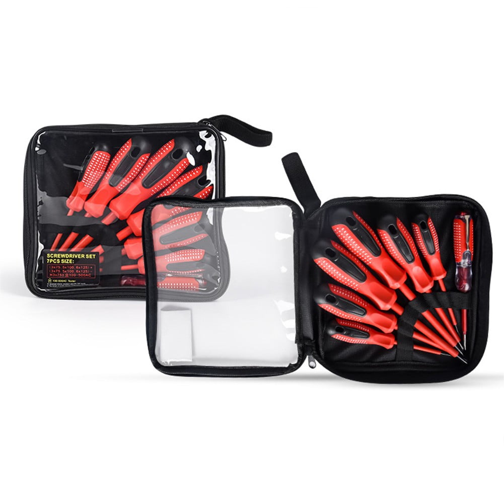 Screwdriver Set With Ergonomic Handles 7 Pieces Rated To 1000 Volts Ac Fangkenuo