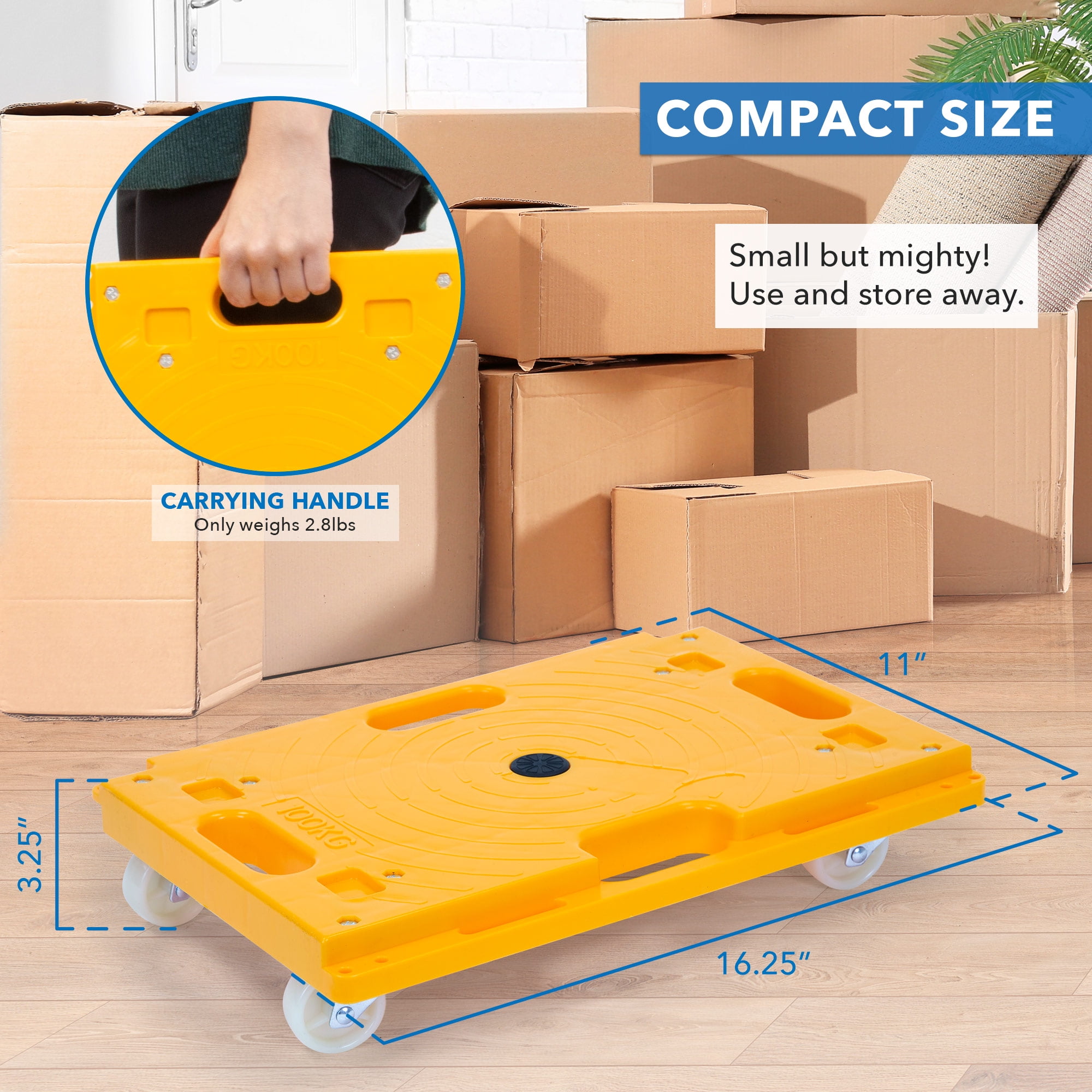 Mount-it! Small Platform Furniture Cart Dolly , 220 lbs Capacity